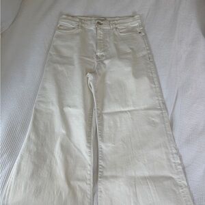 Frame Le Palazzo Crop Denim Women's White/Cream Flare Jeans